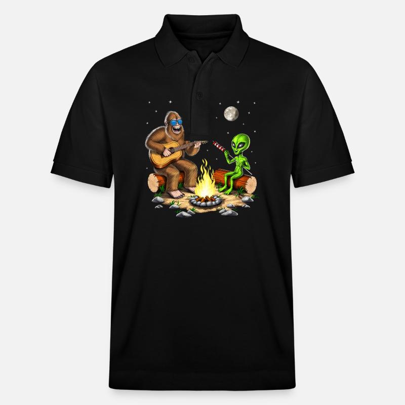 Bigfoot et camping extraterrestre - Polo PREPSTER bio Stanley/Stella Unisexe - noir
