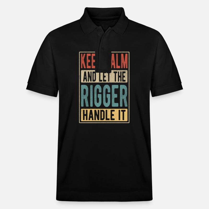 Rigger Retro Geschenk - Stanley/Stella Unisex Bio-Poloshirt PREPSTER - Schwarz