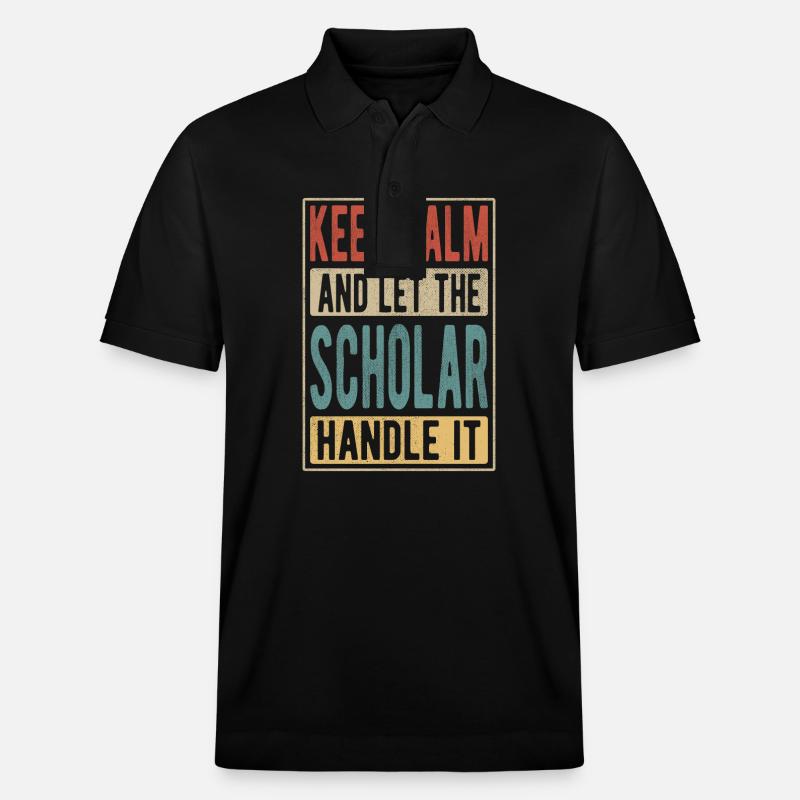 Gelehrten-Retro-Geschenk - Stanley/Stella Unisex Bio-Poloshirt PREPSTER - Schwarz