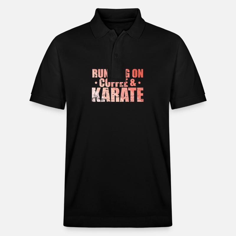 Running on Coffee & Karate - Stanley/Stella Unisex Bio-Poloshirt PREPSTER - Schwarz