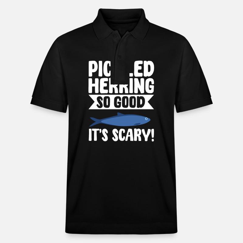 eLustiger Eingelegter Hering Geschenkidee - Stanley/Stella Unisex Bio-Poloshirt PREPSTER - Schwarz