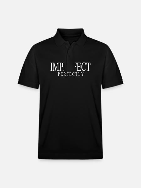Imperfect Perfectly Quote Perfekt Selbstbewusst - Stanley/Stella Unisex Organic Polo Shirt PREPSTER - black
