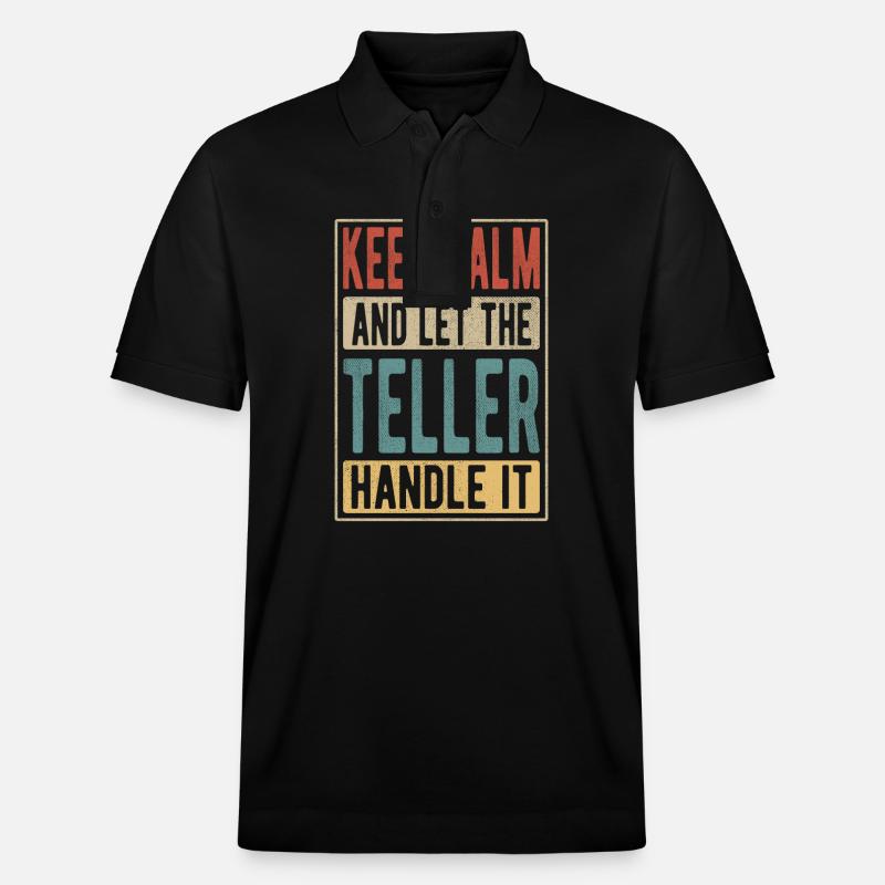 Teller Retro Gift - Stanley/Stella Unisex Organic Polo Shirt PREPSTER - black