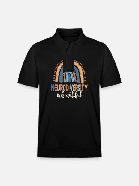 Autism Neurodiversity - Stanley/Stella Unisex Organic Polo Shirt PREPSTER - black