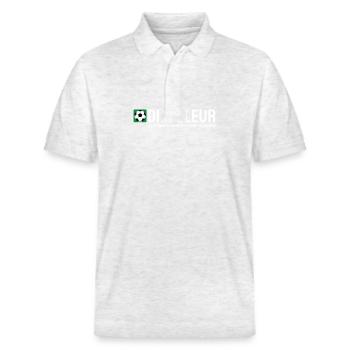 Dribbleur - Pour les rois du dribble au football - Polo PREPSTER bio Stanley/Stella Unisexe - blanc chiné - Devant - Roxy (174cm) & Andy (188cm)
