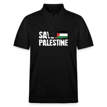 Palestine libre Gaza Drapeau arabe Liberté - Polo PREPSTER bio Stanley/Stella Unisexe - noir - Devant - Roxy (174cm) & Andy (188cm)