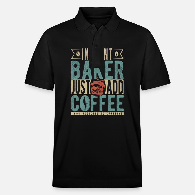 Instant-Bäcker einfach Kaffee hinzufügen - Stanley/Stella Unisex Bio-Poloshirt PREPSTER - Schwarz