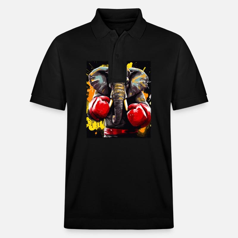 Elefant Boxer Kämpfer - Stanley/Stella Unisex Bio-Poloshirt PREPSTER - Schwarz