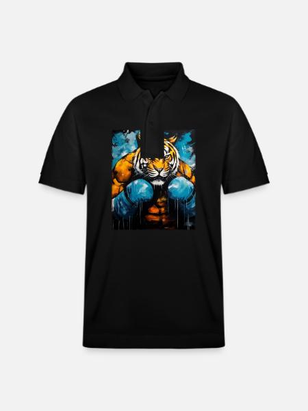 Tiger Boxer Kämpfer - Stanley/Stella Unisex Bio-Poloshirt PREPSTER - Schwarz