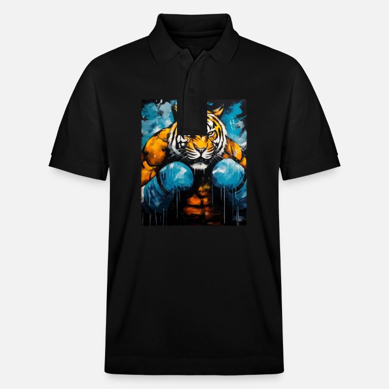 Combattant de boxeur tigre - Polo PREPSTER bio Stanley/Stella Unisexe - noir