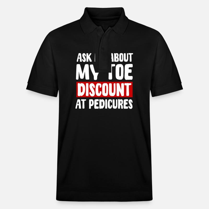 Self Toe Amputation Humor - Stanley/Stella Unisex Organic Polo Shirt PREPSTER - black