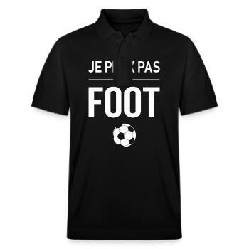 Je Peux pas j'ai foot football joueur Footballeur - Polo PREPSTER bio Stanley/Stella Unisexe - noir - Devant - Roxy (174cm) & Andy (188cm)