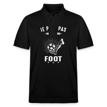 Je Peux pas j'ai foot football joueur Footballeur - Polo PREPSTER bio Stanley/Stella Unisexe - noir - Devant - Roxy (174cm) & Andy (188cm)