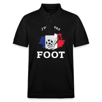 Je Peux pas j'ai foot football joueur Footballeur - Polo PREPSTER bio Stanley/Stella Unisexe - noir - Devant - Roxy (174cm) & Andy (188cm)
