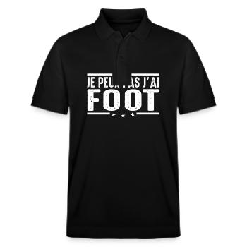 Je Peux pas j'ai foot football joueur Footballeur - Polo PREPSTER bio Stanley/Stella Unisexe - noir - Devant - Roxy (174cm) & Andy (188cm)