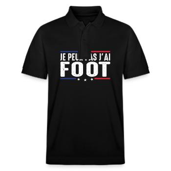 Je Peux pas j'ai foot football joueur Footballeur - Polo PREPSTER bio Stanley/Stella Unisexe - noir - Devant - Roxy (174cm) & Andy (188cm)