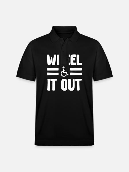 Wheelchair – Wheel It Out - Stanley/Stella Unisex Organic Polo Shirt PREPSTER - black