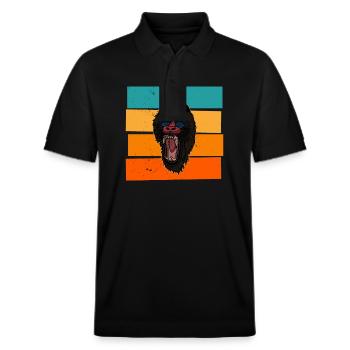 Mandrill Biologe Zoologe Tiere primat Safari - Stanley/Stella Unisex Bio-Poloshirt PREPSTER - Schwarz - Vorne - Roxy (174cm) & Andy (188cm)