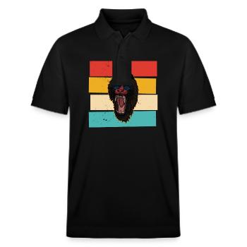 Mandrill Biologe Zoologe Tiere primat Safari - Stanley/Stella Unisex Bio-Poloshirt PREPSTER - Schwarz - Vorne - Roxy (174cm) & Andy (188cm)