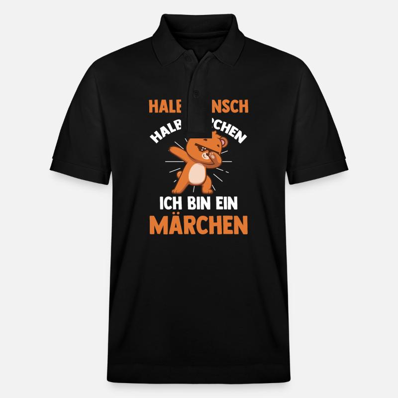 Halb Mensch Halb Bärchen - Stanley/Stella Unisex Bio-Poloshirt PREPSTER - Schwarz