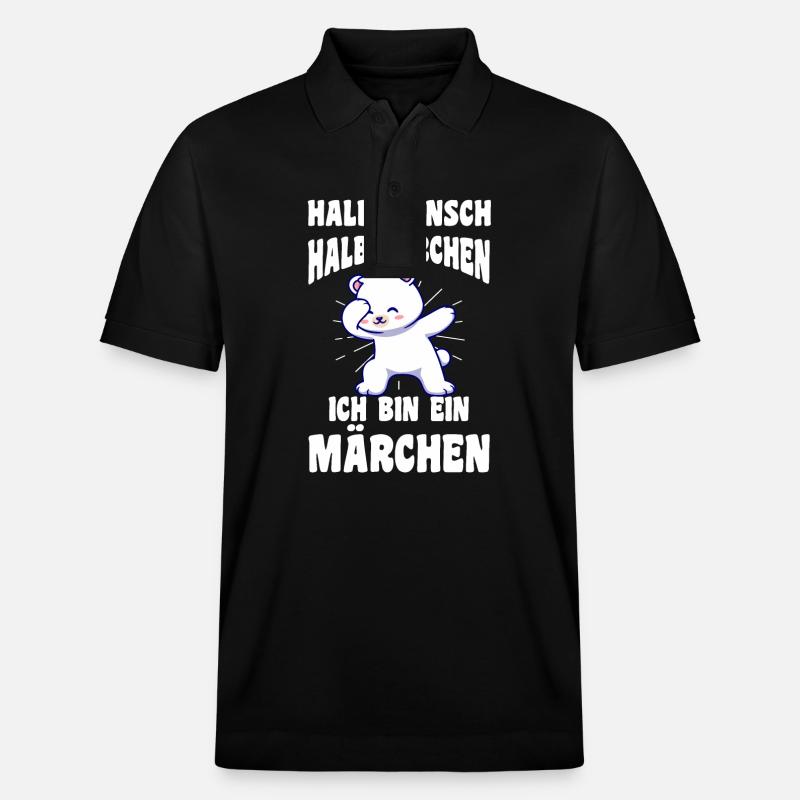 Half Human, Half Bear - Stanley/Stella Unisex Organic Polo Shirt PREPSTER - black