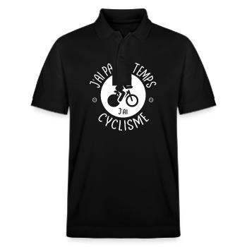 Ich habe keine Zeit, die ich habe Radfahren, Radfahren - Stanley/Stella Unisex Bio-Poloshirt PREPSTER - Schwarz - Vorne - Roxy (174cm) & Andy (188cm)