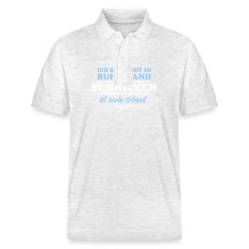 Ruhestand Rentner Pensioner Schnitzen - Stanley/Stella Unisex Bio-Poloshirt PREPSTER - Weiß meliert - Vorne - Roxy (174cm) & Andy (188cm)