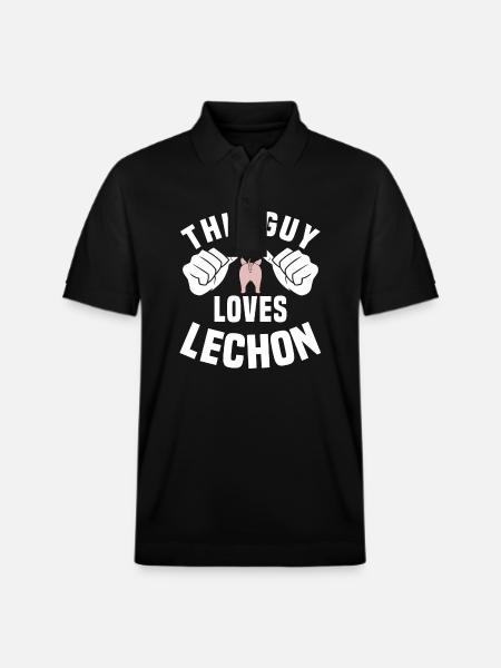 This guy loves lechon - Stanley/Stella Unisex Organic Polo Shirt PREPSTER - black