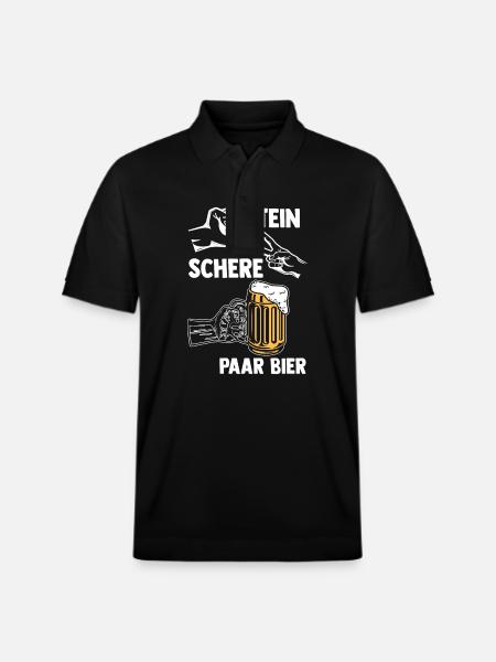 Stone Scissors Couple Beer - Stanley/Stella Unisex Organic Polo Shirt PREPSTER - black
