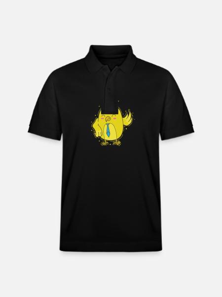 Canary with tie - Stanley/Stella Unisex Organic Polo Shirt PREPSTER - black