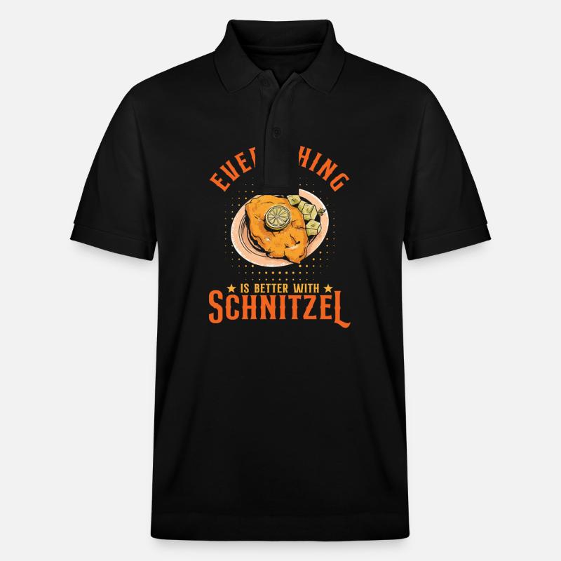 Mit Schnitzel ist alles besser - Stanley/Stella Unisex Bio-Poloshirt PREPSTER - Schwarz