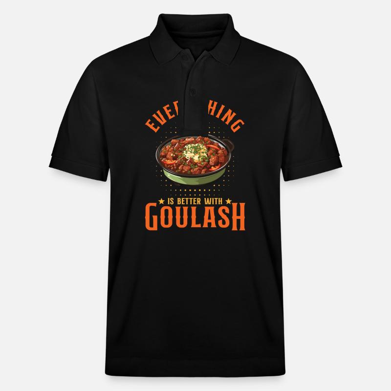 Mit Gulasch ist alles besser - Stanley/Stella Unisex Bio-Poloshirt PREPSTER - Schwarz