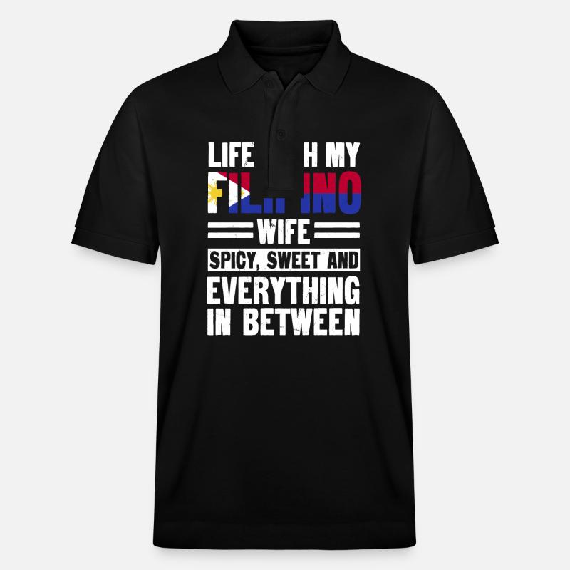 Filipino Ehefrau Humor - Stanley/Stella Unisex Bio-Poloshirt PREPSTER - Schwarz