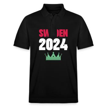 Jours fériés Suède 2024 - Polo PREPSTER bio Stanley/Stella Unisexe - noir - Devant - Roxy (174cm) & Andy (188cm)