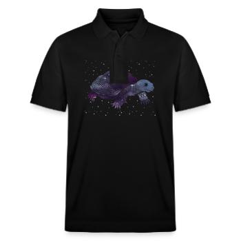 Galactic Turtle Silhouette - Stanley/Stella Unisex Organic Polo Shirt PREPSTER - black - Front - Roxy (174cm) & Andy (188cm)
