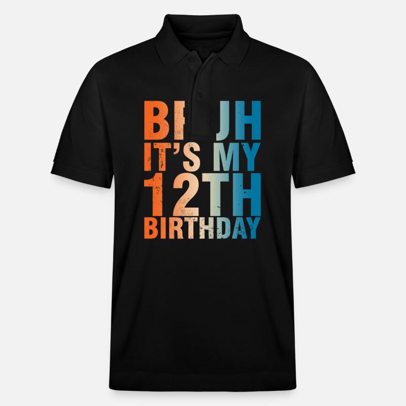 Bruh c’est mon 12e anniversaire - Polo PREPSTER bio Stanley/Stella Unisexe - noir