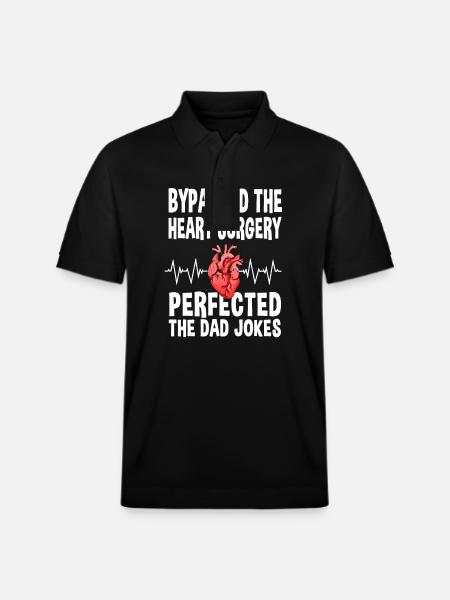 Bypass Surgery Dad Jokes - Stanley/Stella Unisex Organic Polo Shirt PREPSTER - black