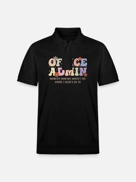 Office Admin Appreciation Motif - Stanley/Stella Unisex Organic Polo Shirt PREPSTER - black