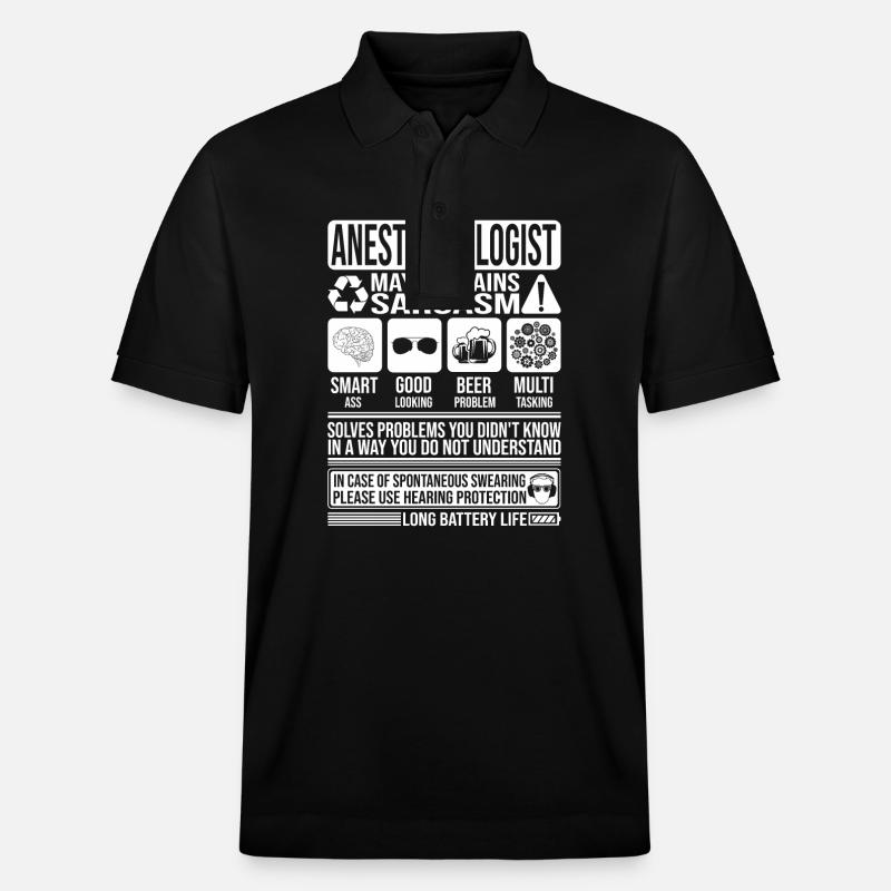 Anästhesist Sarkasmus lustiges Geschenk - Stanley/Stella Unisex Bio-Poloshirt PREPSTER - Schwarz