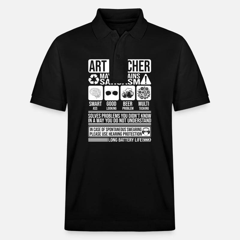 Kunstlehrer Sarkasmus lustig Geschenk Kunstlehrer - Stanley/Stella Unisex Bio-Poloshirt PREPSTER - Schwarz