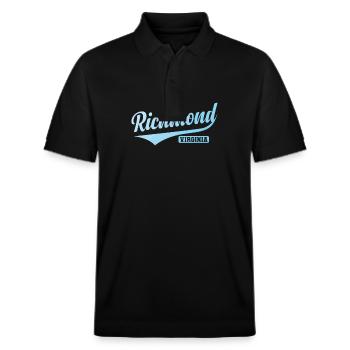 Richmond Stadt im Bundesstaat Virginia - Stanley/Stella Unisex Bio-Poloshirt PREPSTER - Schwarz - Vorne - Roxy (174cm) & Andy (188cm)
