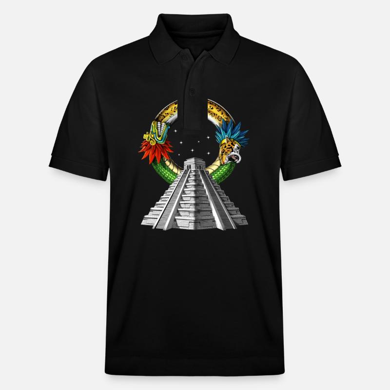 Antike aztekische Pyramide - Stanley/Stella Unisex Bio-Poloshirt PREPSTER - Schwarz
