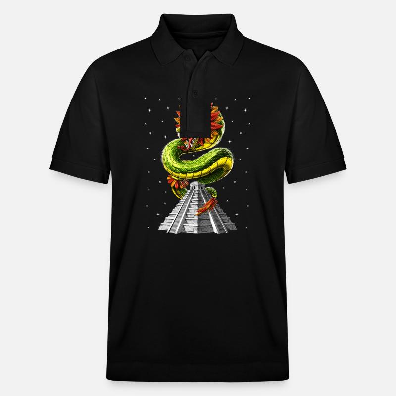 Pyramide aztèque de Quetzalcoatl - Polo PREPSTER bio Stanley/Stella Unisexe - noir