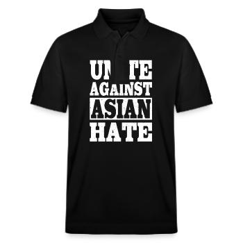 asiatisch amerikanVereint Euch Gegen Asiatischen H - Stanley/Stella Unisex Bio-Poloshirt PREPSTER - Schwarz - Vorne - Roxy (174cm) & Andy (188cm)