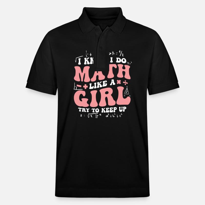 Math Genius Girl Power Statement - Stanley/Stella Unisex Organic Polo Shirt PREPSTER - black
