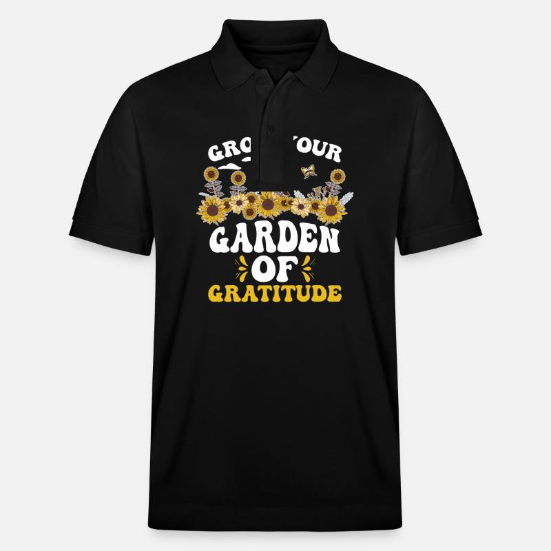 Cultivez votre jardin de gratitude - Polo PREPSTER bio Stanley/Stella Unisexe - noir
