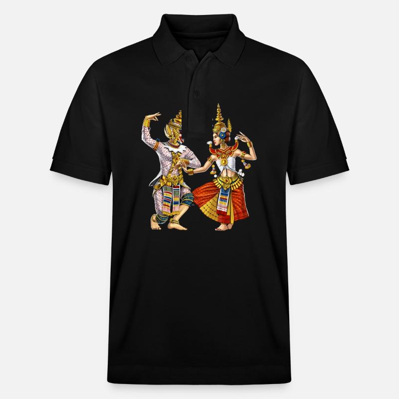 Danse khmère apsara cambodgienne - Polo PREPSTER bio Stanley/Stella Unisexe - noir
