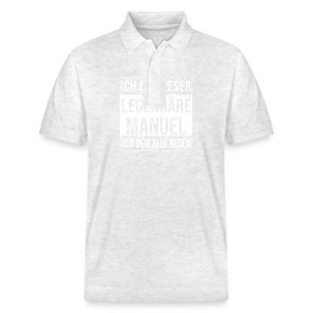 I'm this legendary for Manuel - Stanley/Stella Unisex Organic Polo Shirt PREPSTER - heather white - Front - Roxy (174cm) & Andy (188cm)
