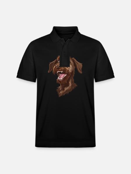 Deutsch Stichelhaar | German roughhaired pointer - Stanley/Stella Unisex Bio-Poloshirt PREPSTER - Schwarz