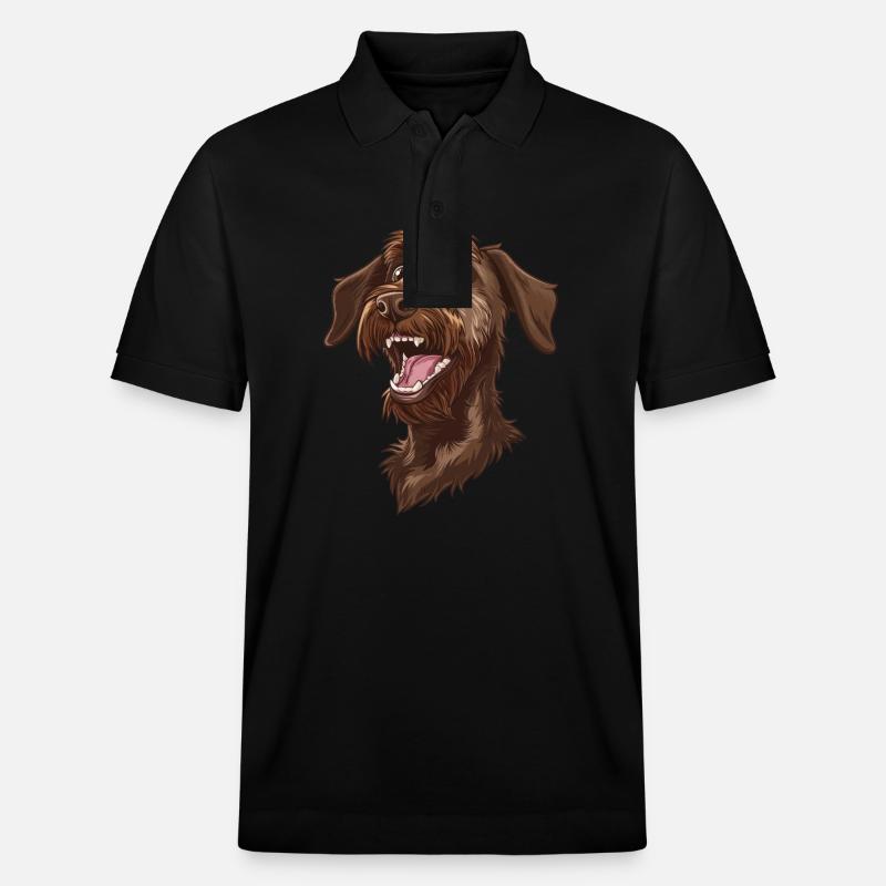 Deutsch Stichelhaar | German roughhaired pointer - Stanley/Stella Unisex Bio-Poloshirt PREPSTER - Schwarz